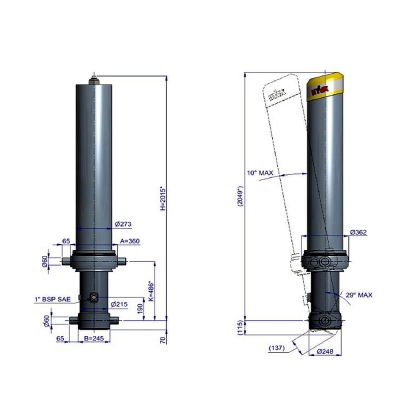 Siłownik czołowy HYVA ALPHA FC - A191-5-8130-K486
