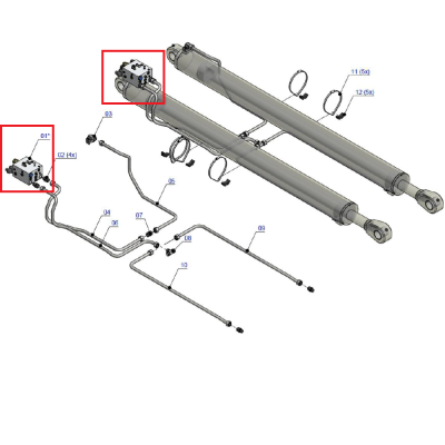 Zamek siłowników głównych (hakowiec Hyva Lift)